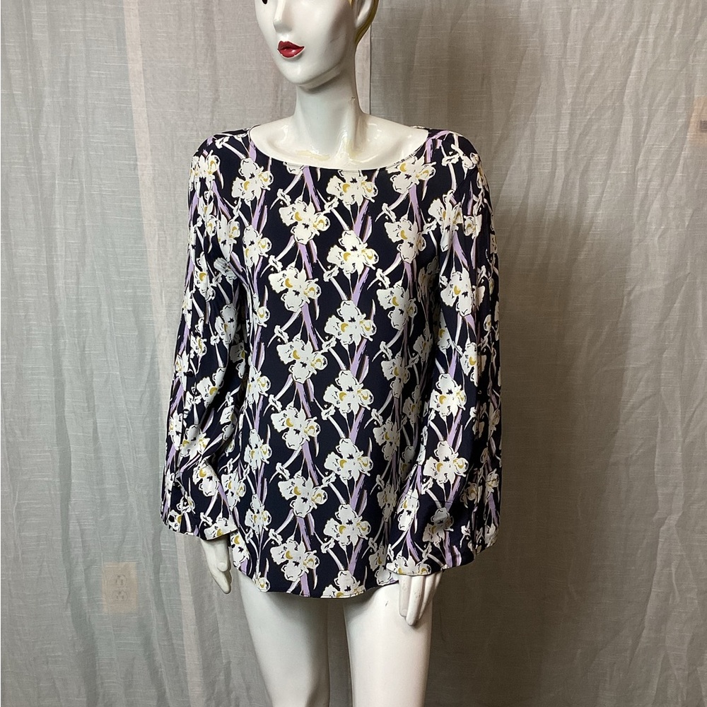 Dorthee  Schumacer Floral Print Bateau Neckline Blouse; Size: M
